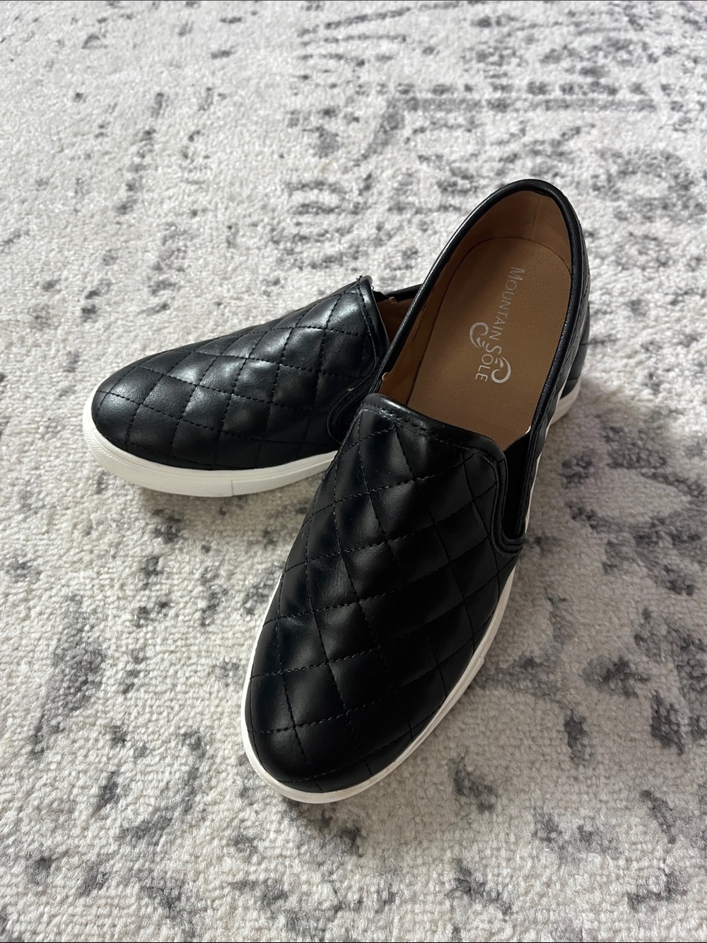 Mountain Sole Quilted Slip-On Flats - Black